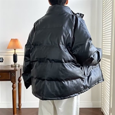 美式机车pu皮外套潮加厚宽松贴标立领棉服M1723P95，男装棉衣，星座1116-2