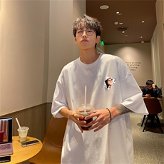 220g纯棉美式夏季短袖t恤男DT418-特批19，男装T恤，电商B370