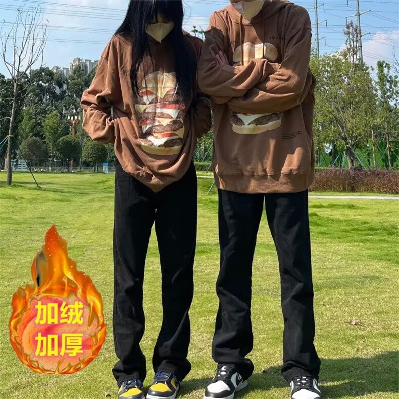 网图221-5/K3036/特P35加绒P45美式高街直筒百搭加绒加厚牛仔裤图片