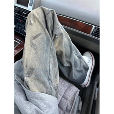 美式扎染泼墨牛仔裤男款潮牌高街设计感cleanfit长裤L91299-P48，男装牛仔裤，星座1008