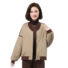 2021年冬季宽松减龄拼接夹棉外套文艺，女装棉衣/棉服，叶笙衣