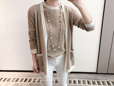 2025年秋季两件套短袖+开衫时尚百搭简约大方，女装套装/套裙，鑫之绒