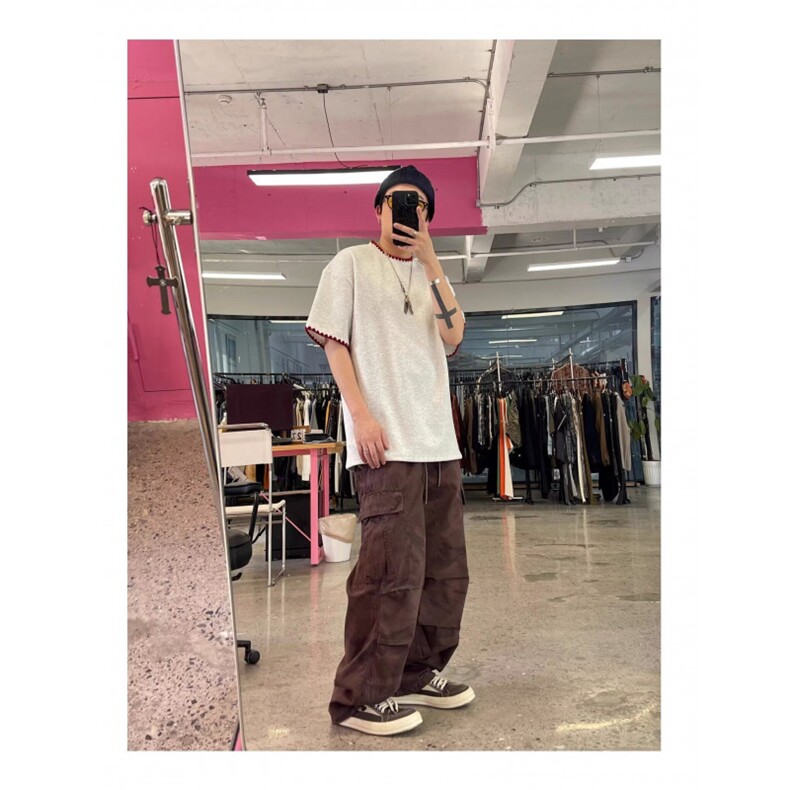 W9858-P38网图现货落肩版刺绣宽松短袖t恤新款休闲大码上衣,男装T恤,星座1608-2