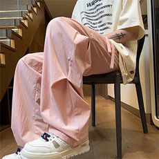 工装裤女2025夏季美式复古高腰直筒宽松阔腿速干运动休闲裤潮，男装休闲裤，电商A102