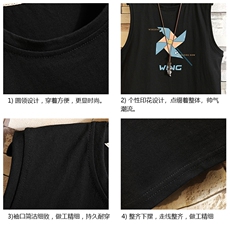 BX25112-P20港风运动汗背心男大码汗衫男无袖T恤男砖墙挂拍，男装T恤，电商A040A