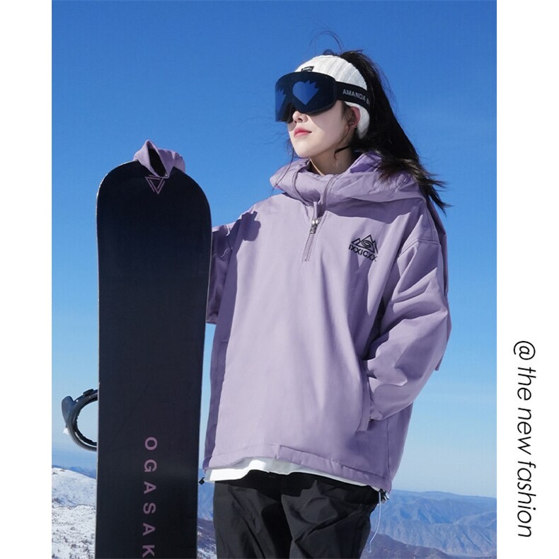 2025冬季潮牌休闲兔耳朵滑雪服男女同款银狐绒大码外套M38-P125图片