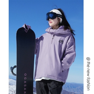 2025冬季潮牌休闲兔耳朵滑雪服男女同款银狐绒大码外套M38-P125图片