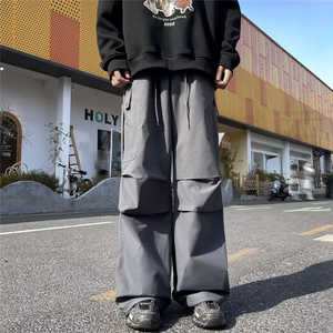 日系工装裤男高街潮牌秋季ins欧美嘻哈运动休闲裤机能风裤子图片