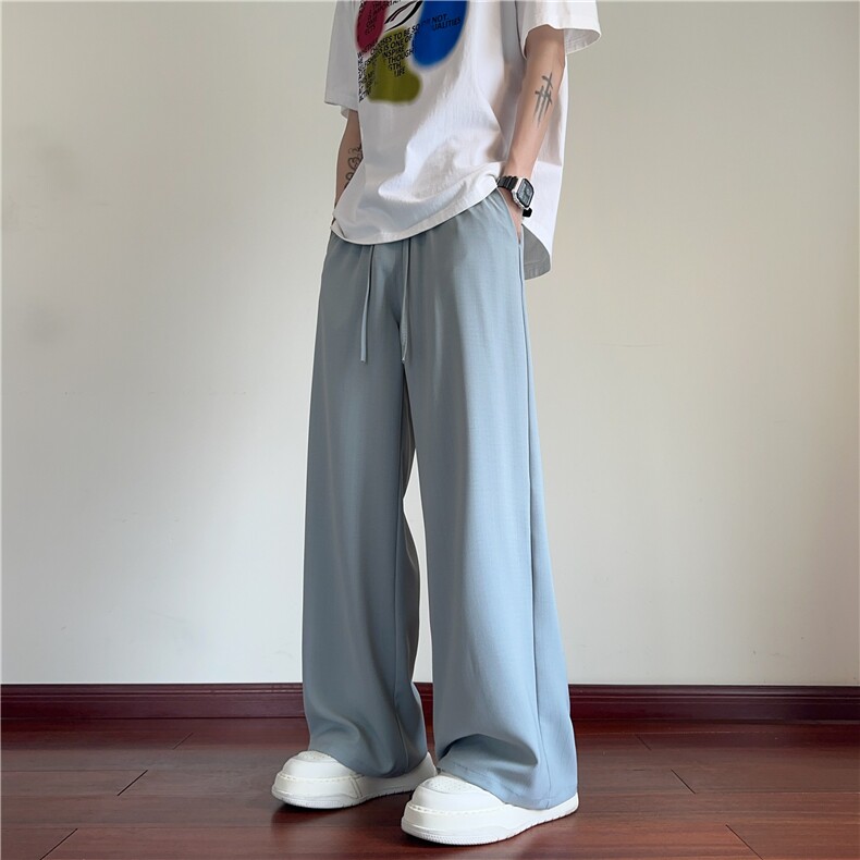 夏季新款纯色设计凉感垂顺宽松休闲冰丝裤B315-K25585-特p30控58,男装休闲裤,电商B315