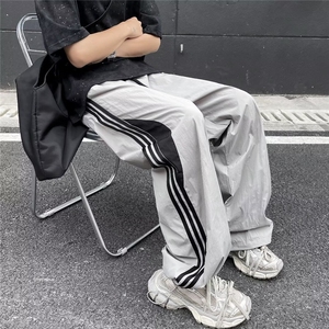 休闲裤男士韩版潮流高街帅气拼色夏季2024新款ins长裤K5315-P39图片
