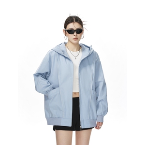 可二开拉链装饰解构大码M-5XL夹克女聚酯纤维JK78092P69控108图片