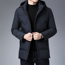 秋冬羽绒服男士连帽羽绒服拉链中年保暖羽绒外套KCN20852-5-P255，男装羽绒服，电商B212（原钱塘6029）