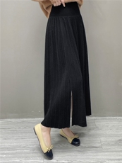 2025年秋季半身裙开叉时尚百搭，女装半身裙，织绒羊