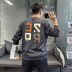 时尚卫衣男春秋季新款黑色圆领套头衫青少年运动上衣休闲潮流外套，女装短外套，星座506A