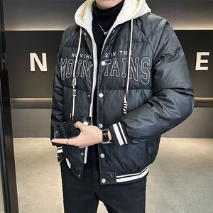 2025新款男士羽绒服假两件连帽外套 B240-Y8065-P215 微宽松版型图片