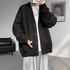 纯色开衫外套M~8XL大码高级感重磅宽松华夫格慵懒卫衣KS2101/P60，男装卫衣，电商B238