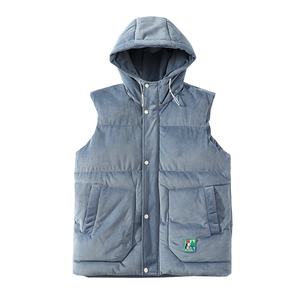 冬款中性加厚休闲连帽棉服马甲背心棉衣外套男士 8130-P95控价118图片