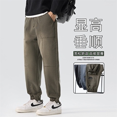 男款莱赛尔长裤束脚百搭休闲裤秋季宽松哈伦裤子K6655-P52，男装休闲裤，星座610（原A335）
