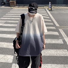 DSA028-DT23X02P45时尚渐变吊染短袖男T恤宽松打底半袖2025新款，男装T恤，电商A028