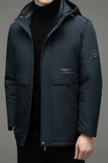 冬季棉衣休闲加厚保暖棉服中长款爸爸装外套中老年棉袄可脱卸帽，男装棉衣，钱塘6003（原4033）