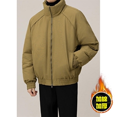 现货美式高街休闲棉衣夹克三防立领纯色户外工装加厚棉服外套，男装夹克，电商A486