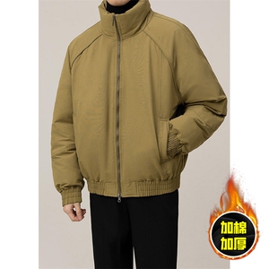 现货美式高街休闲棉衣夹克三防立领纯色户外工装加厚棉服外套图片