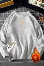 M19013-P45加绒款-P65加厚加绒毛衣男大码毛线衣男针织衫男线衫，男装针织衫/毛衣，电商A040A