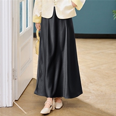 现货高腰A字中长款半身裙女2026春季新款垂感显瘦气质长裙，女装半身裙，时尚俏佳人
