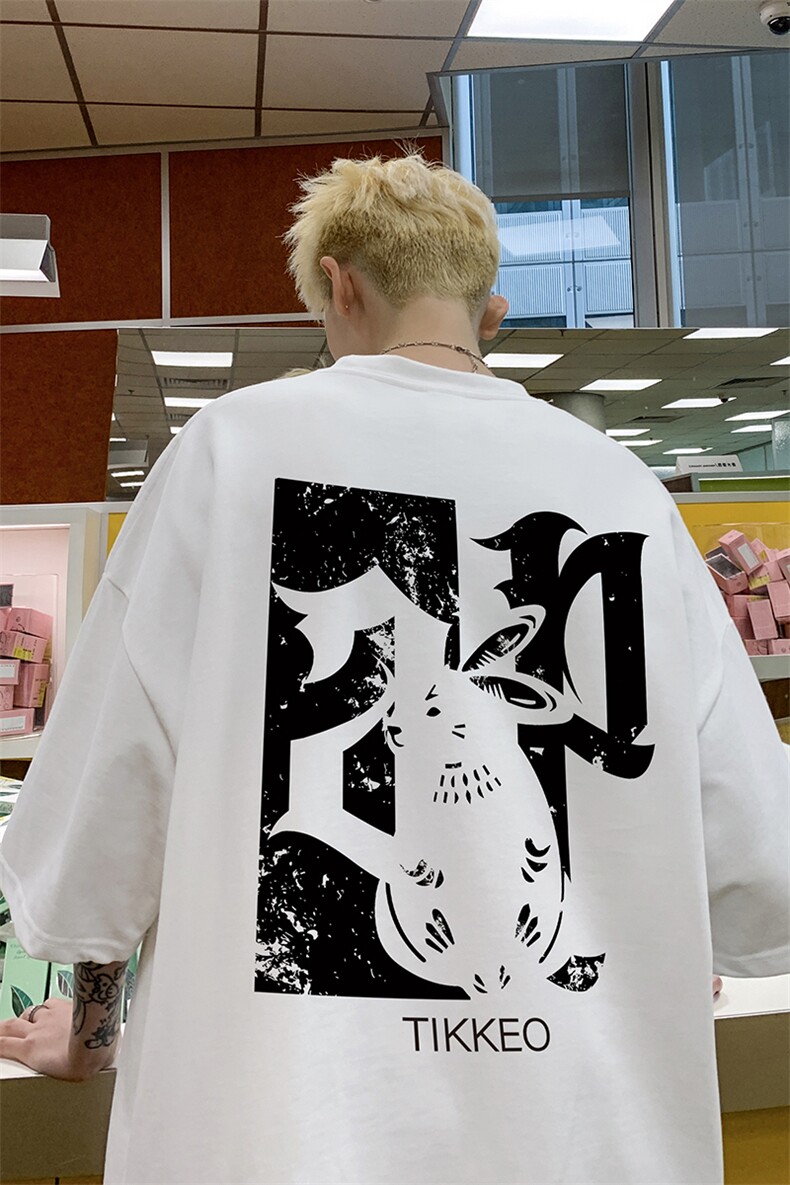 背后印花宽松ins半袖上衣休闲男hiphop街头短袖T恤D328-T479-P28,男装T恤,电商D328