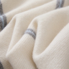 2025年秋季套头单件常规条纹落肩半拉链翻领，女装羊绒衫，昭美纯山羊绒