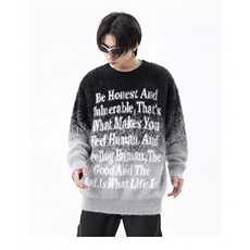 MM287-P54慵懒百搭字母渐变水貂绒针织加厚保暖宽松毛衣，男装针织衫/毛衣，星座617A-2