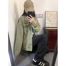 水洗做旧黄泥牛仔外套男春秋新款美式高街牛仔衣ins帅气工装夹克，男装工装外套，星座506A