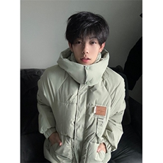 A291-P88冬季棉服外套学院风棉服胸标男女同款防风上衣，男装棉衣，星座911