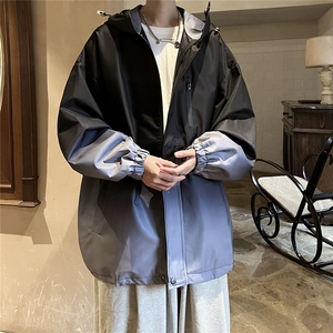 2025平铺山系防水冲锋衣大码M-5XL渐变色夹克男JK77088P85控128图片