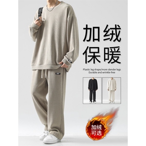 休闲条绒运动宽松加绒直筒阔腿裤套装TZ811常规特批98加绒特批118图片