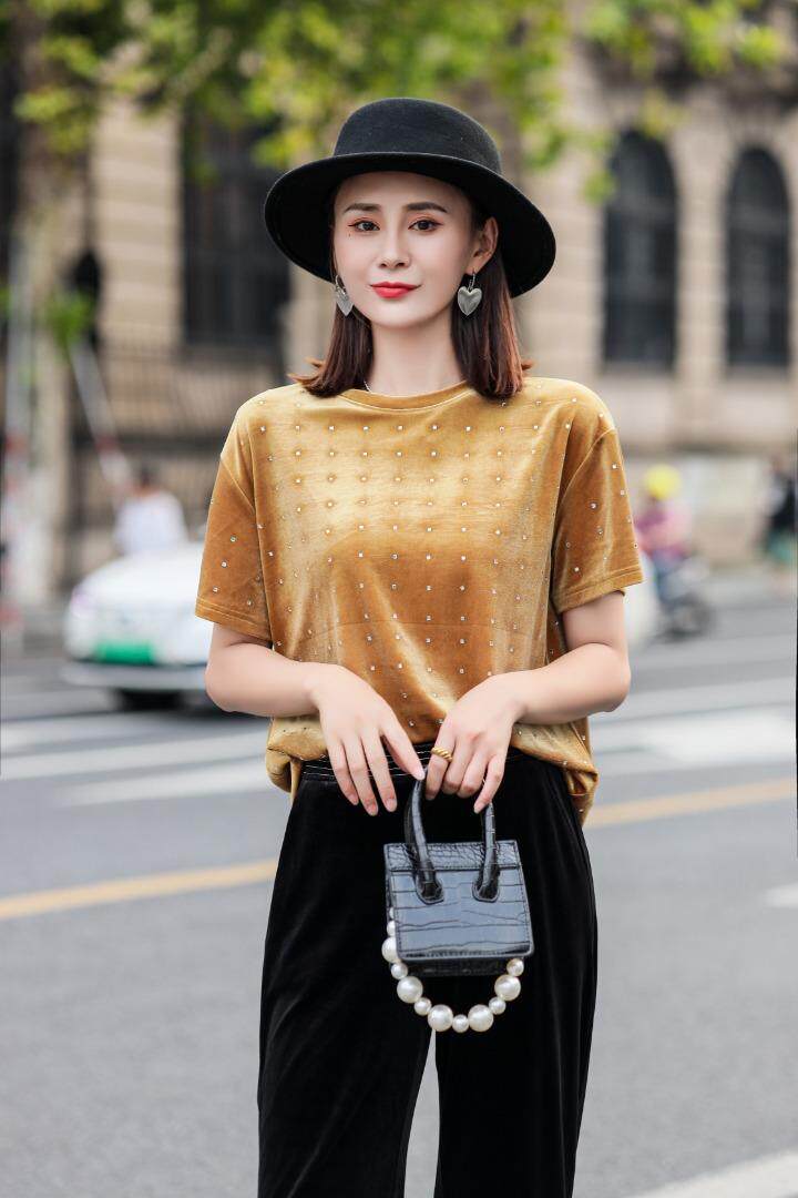 欧货烫钻款精品上衣，三色四码，其它，欧以美