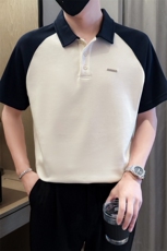 夏男翻领POLO衫拼色男休闲宽松休闲衬衣小伙A236-82562-P55，男装Polo衫，电商A236