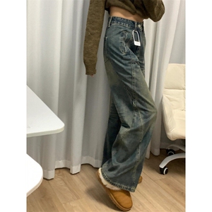 【有货】1071CC-特P48 美式复古蓝牛仔裤男女解构直筒裤子图片