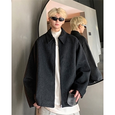 706-1-MN8642-P108冬季韩版男士廓形拉链毛呢外套痞帅夹克上衣，男装夹克，星座706-1