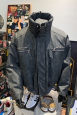 405A美式复古个性金属设计短款皮衣棉服MY24916-特批108控178，男装皮衣，星座405A