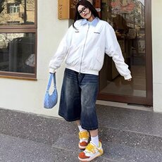 潮流慵懒街头时尚假两件外套女春秋美式复古学院风潮流高级感夹克，男装夹克，星座1210-1