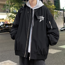 夜景时尚宽松五角星印花夹克A247-F83607P65控88，男装夹克，电商A247