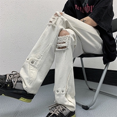 夏季美式高街破洞铆钉牛仔裤货号K750P60，男装牛仔裤，电商A063