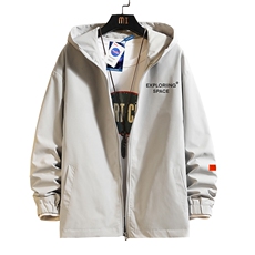 JK65244-P45连帽夹克男大码胖子棒球服上衣外套砖墙挂拍，男装夹克，电商A040A