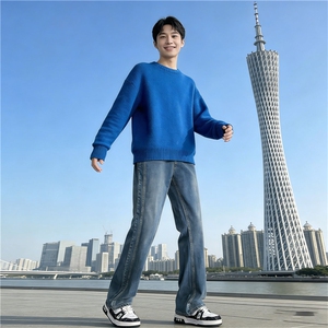 美式高街vibe风抖音品质弹力牛仔裤KB03 P45图片