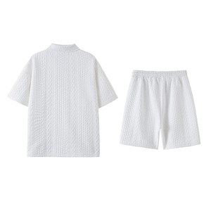 现货 TZ766-TP50 控88 套装夏季新款港风宽松短袖短裤T恤大码男装图片