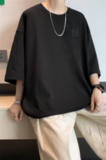 已注册/夏季内景纯棉帅气大码短袖T恤男宽松运动体恤衫DT9694/P25，男装T恤，电商B316