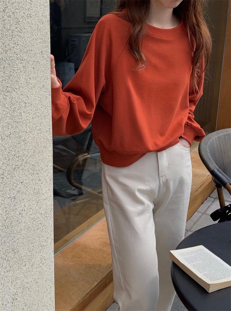 春季新品·华夫格纯色卫衣，女装卫衣/绒衫，Hello Tina