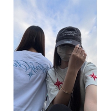 网图有货花体北极星贴布刺绣短袖t恤男女美式宽松上衣A1302-P28，男装T恤，星座1505