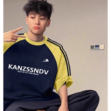 黄袖拼藏青